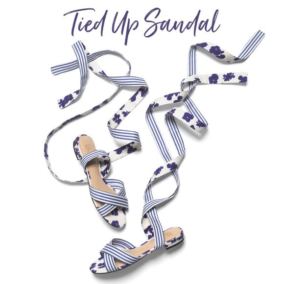 SALE  Cabi Tied Up Watercolor Sandals Size 8 - Picture 3 of 3